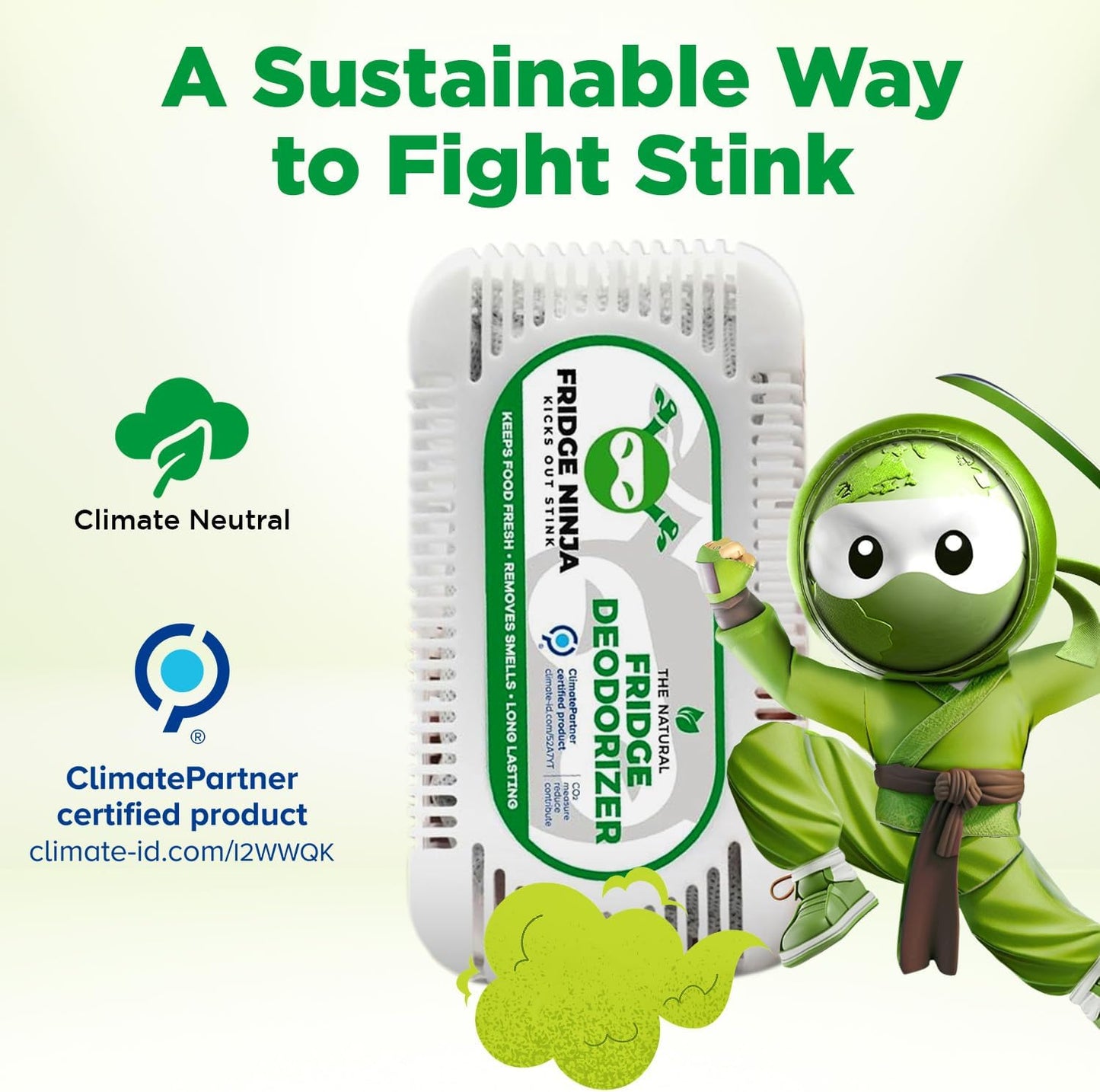 Fridge Ninja Fridge Deodorizer (4 Pack) - More Effective Than Baking Soda - Natural and Unscented Activated Charcoal Refrigerator Deodorizer and Odor Eliminator for Freezers, Coolers, and Lunch Boxes