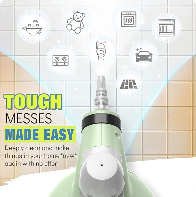 1200W Handheld Steam Cleaner for Home, Powerful Natural Multi‑Surface Steam Cleaner with 11 Accessories, 11.8oz Pressurized Steamer for Deep Cleaning Tile, Grout, Showers, Bathrooms, Kitchens & Car