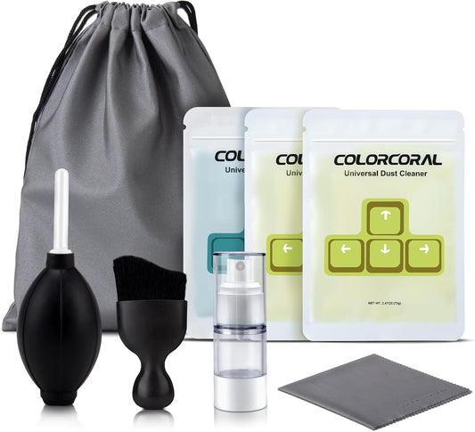 COLORCORAL Laptop Cleaning Kit Keyboard Cleaner Electronic Cleaning Product with 3pack Cleaning Gel, Computer Cleaning Brush Electronic Screen Cleaner for PC, Tablet, Phone, MacBook, Earbud, Car