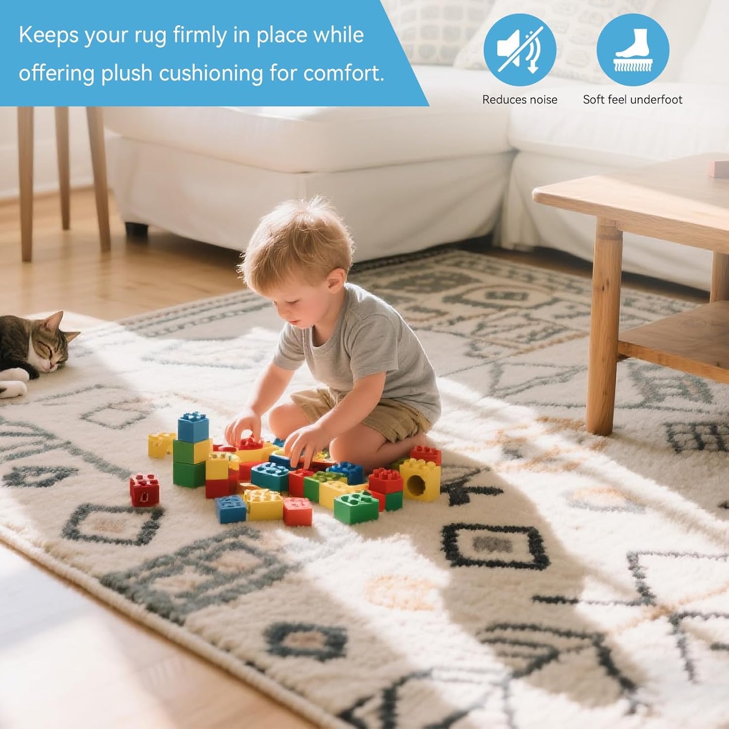 Warmstar 4x6 FT Non Slip Rug Pad,100% Waterproof Felt Rug Pad for Hardwood Floors,1/4” Thick Soft Carpet Pad with Natural Rubber Backing, Secure Grip & Floor Protection