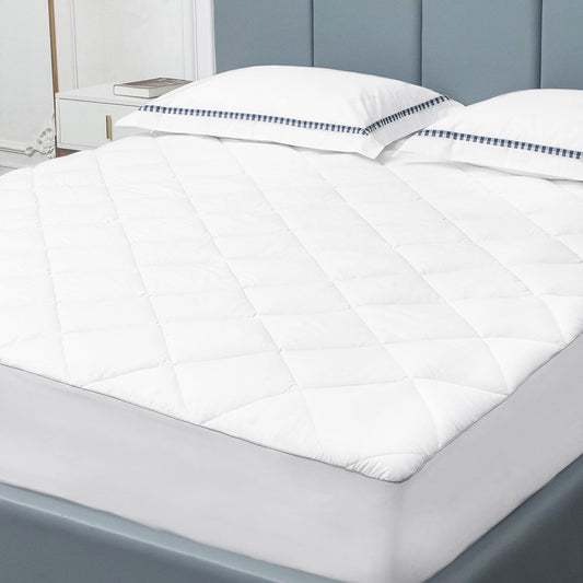Sunflower Twin Mattress Pad Cover, Cotton Mattress Cover College Dorm Hypoallergenic, Extra Deep Pocket 18"-22" Quilted Mattress Protector Twin Size Thin Version, Soft Breathable and Noiseless