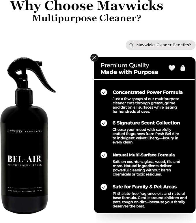 Fragrances All Purpose Cleaner Spray (Velvet Cherry) 16 Oz – Multipurpose Surface Cleaning Spray for Kitchen, Bathroom, Floors and Counters, Home and Office, Natural and Non-Toxic