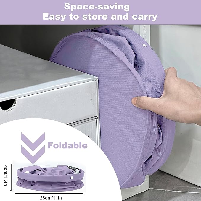Cleaning Caddy with Handle, Cleaning Products Organiser, 17L Foldable Storage Basket, Cleaning Caddy Organiser, Portable Multi Cleaning Bucket Bag for Home, Garden (Purple)