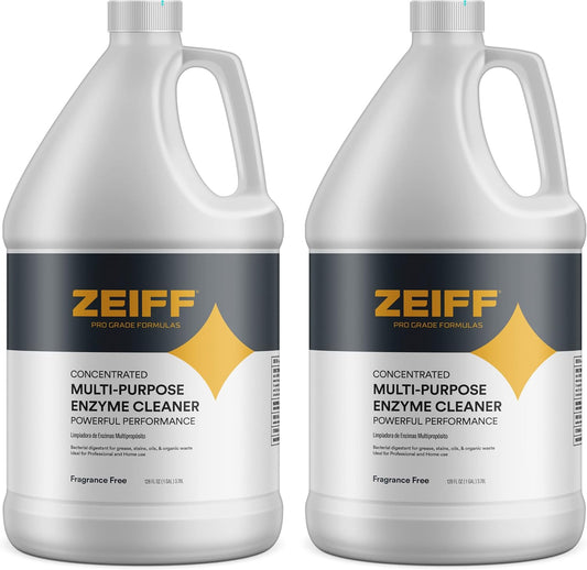 Pro-Grade Multi-Purpose Probiotic Enzyme Cleaner - Powerful Cleaning & Odor Eliminating Formula For Professional & Home Surfaces - 1 Gallon - Fragrance Free, 2 Pack