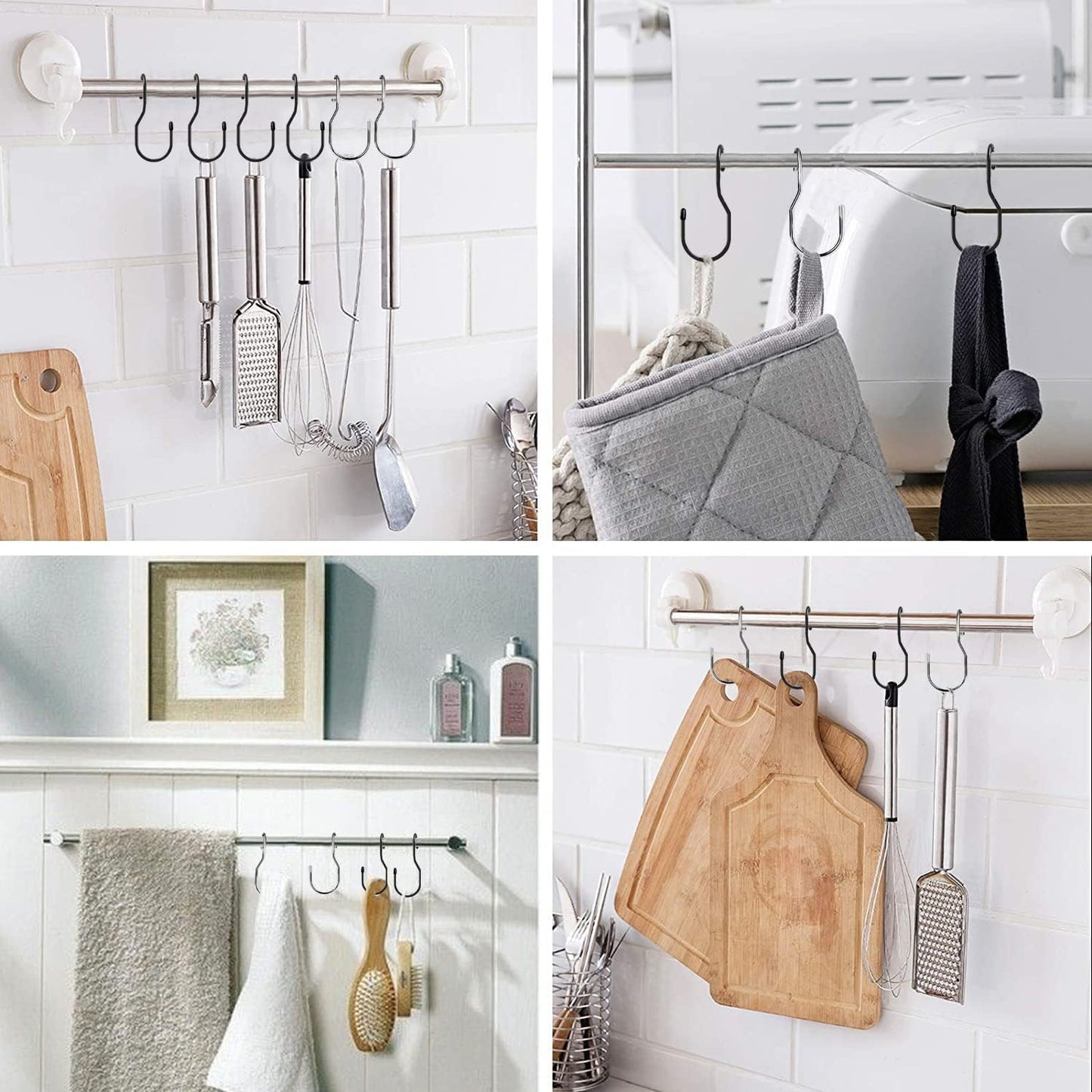 Purse Hanger for Closet, Unique Twist Design Bag Hanger Purse Hooks, 5 inch Large Size Closet Rod Hooks for Hanging Bags, Purses, Handbags, Belts, Scarves, Hats,Clothes, Pans and Pots (12 Pack Black)