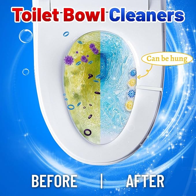 STRN Toilet Bowl Cleaners Rim Hanger, Toilet Bowl Cleaning Balls, Ocean & Lavender Scents, Toilet Bowl Freshener, 8 Packs(32 balls)
