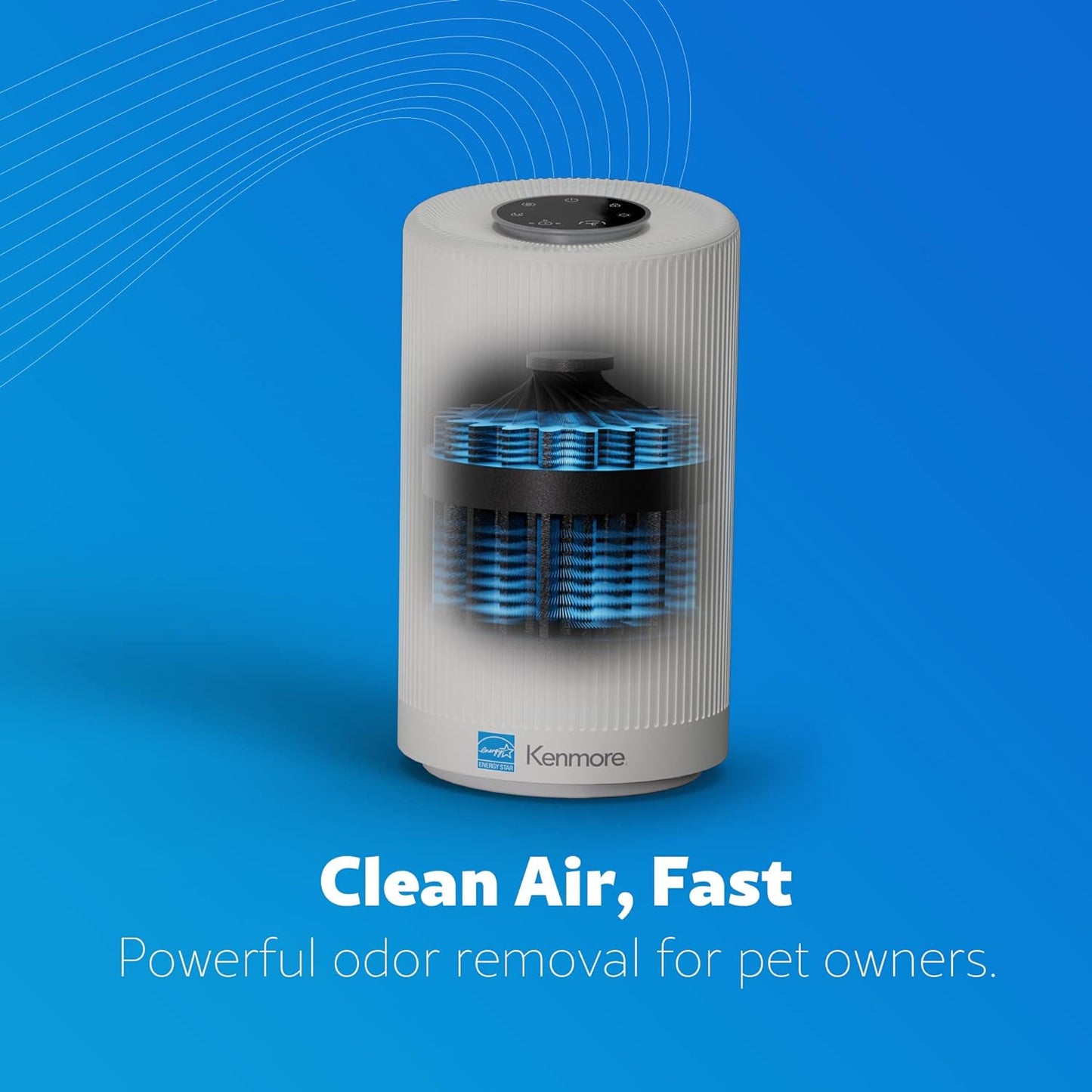 Kenmore PM1005 Air Purifier with H13 True HEPA Filter, Covers Up to 850 Sq.Foot, 25db SilentClean 3-Stage HEPA Filtration System for Office & Bedroom