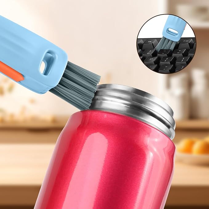 Vanjua 3 in 1 Cup Lid Gap Cleaning Brush Set, Multifunctional Bottle Cleaning Brush, Cup Lid Gap Cleaner, Home Kitchen Crevice Brush Tools (3 Pack)