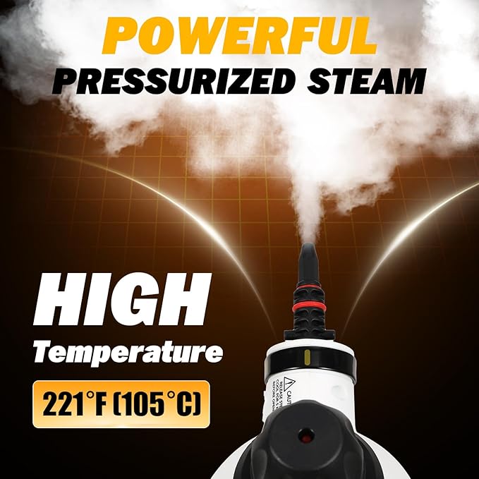 Pressurized Handheld Steam Cleaner for Home with 12 pcs Accessories, Multi-Surface Natural Steamer for Effective Cleaning, Fast Heating for Cleaning Home, Furniture, Car, Grout, Window