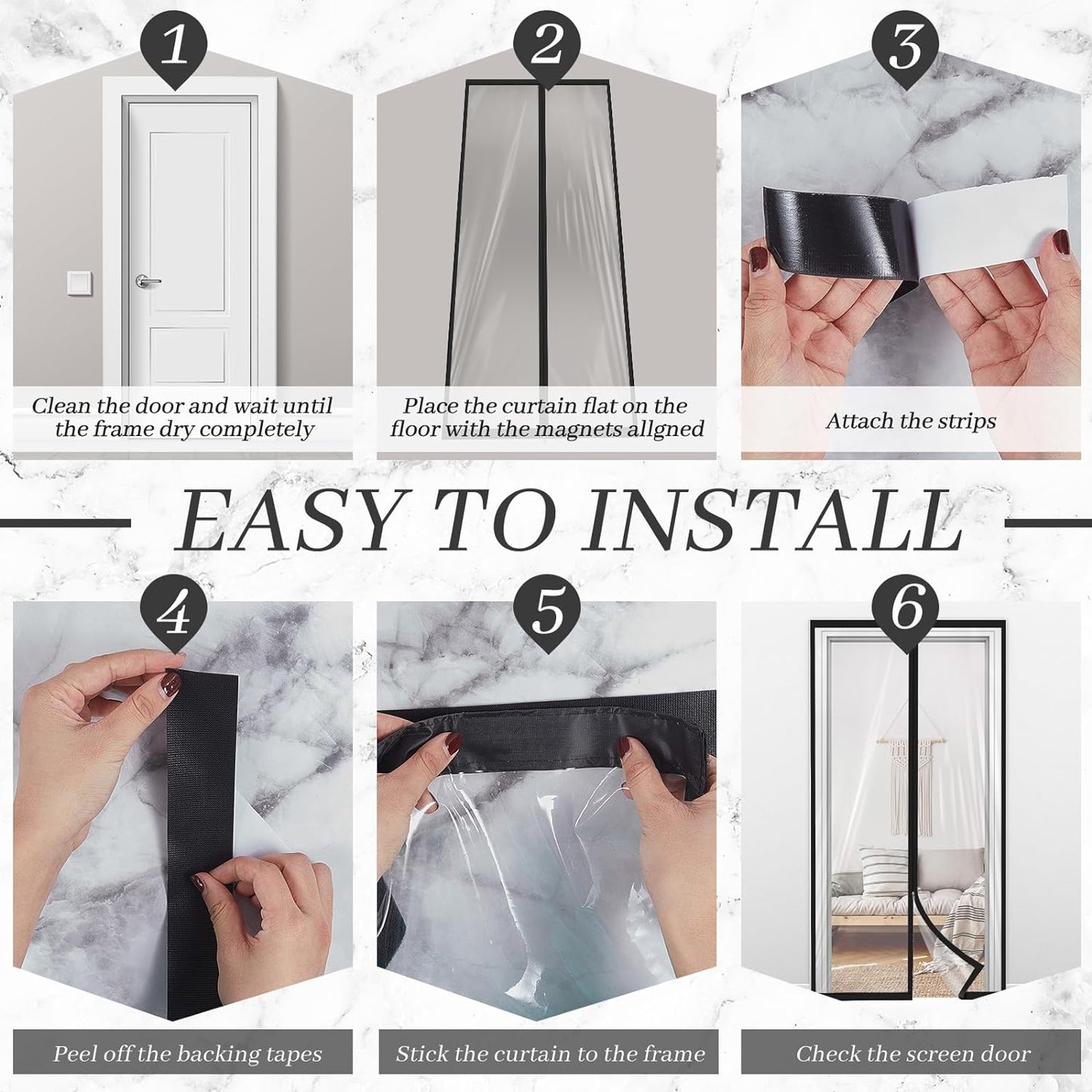 Amylove Zipper 34 x 80 Inch Dust Barrier Door Kit Construction Door Barrier 2.8 x 6.7 ft Reusable Plastic Curtain Cover Containment Standard Doorway Temporary Wall Screen Sheeting for Bathroom Hallway