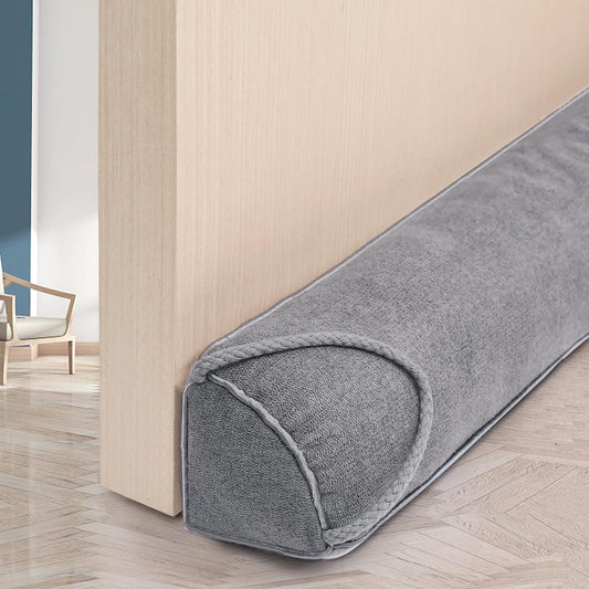 Triangular Under Door Draft Stopper 32 inch Heavy Duty Door Draft Blocker Bottom Door Seal Noise Air Door Guard for Doors and Windows, Gray