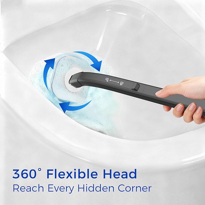 Disposable Toilet Brush, 14 Refills Toilet Bowl Cleaner Wand, Toilet Cleaner Brush Toilet Cleaning System Toilet Brush and Holder Set for Bathroom Cleaning (Black)
