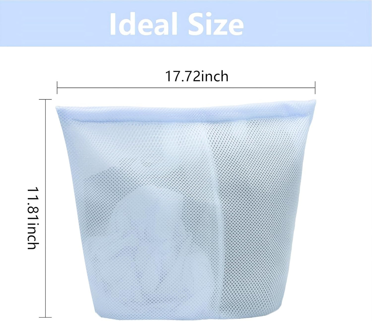 laundry bag with handles mesh laundry bags washing machine laundry totes travel storage and sorting bag for Clothes laundry bag for delicates (Blue)