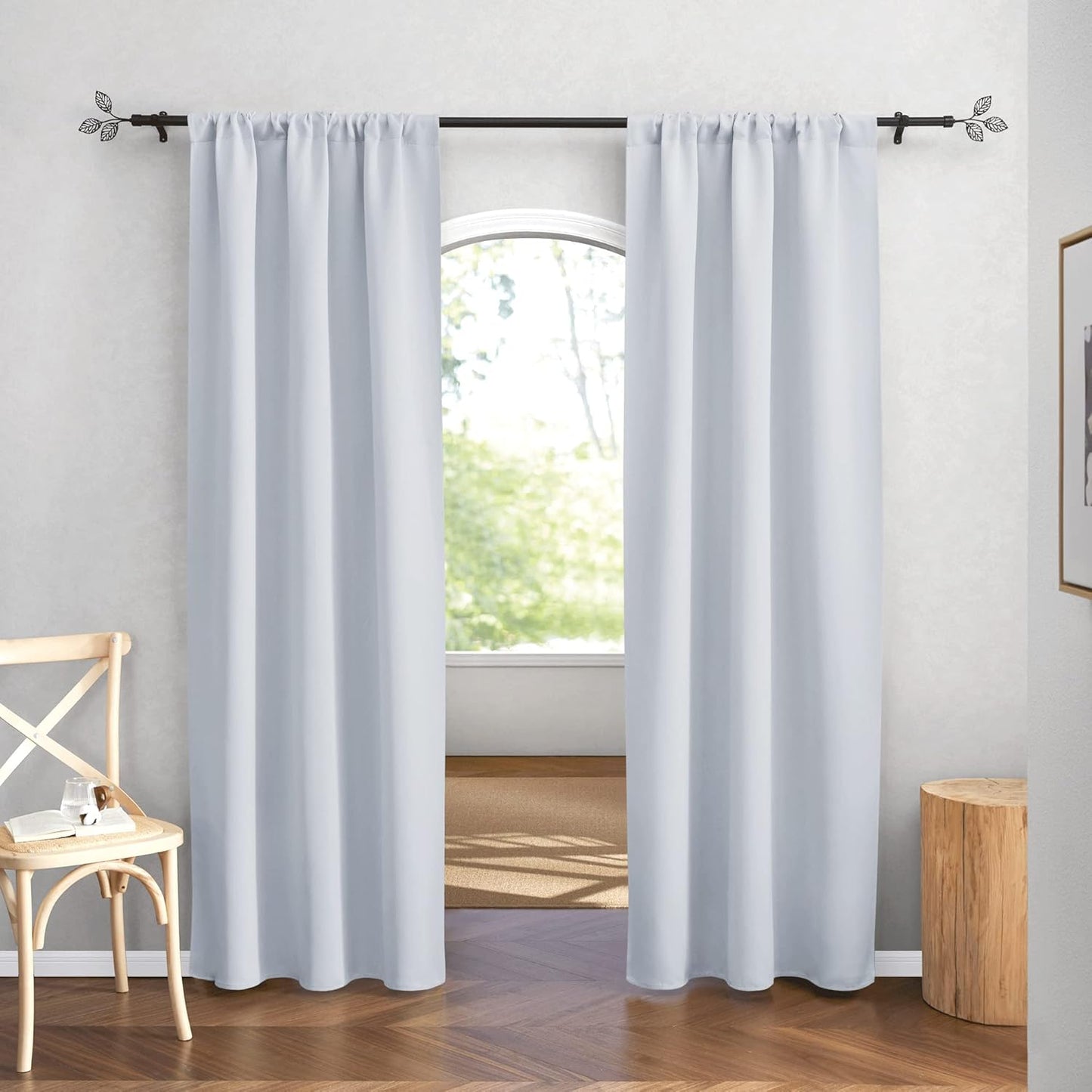 RYB HOME Blackout Curtains 84 inches Long 2 Panels Set for Living Room, Thermal Insulating Privacy Curtains & Drapes for Doorway Temporary Door, W42 x L84, Grayish White