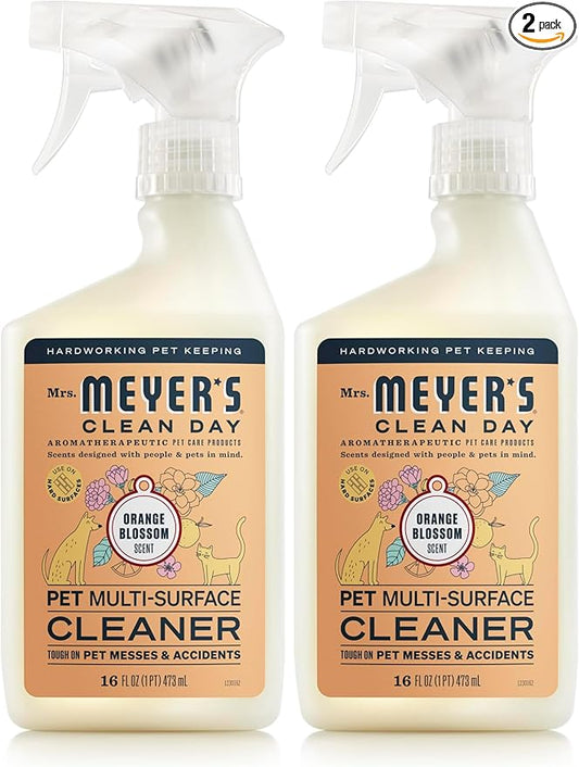 Mrs. MEYER'S CLEAN DAY Pet Multi-Surface Cleaner,Orange Blossom Scent,16oz,(Pack of 2)