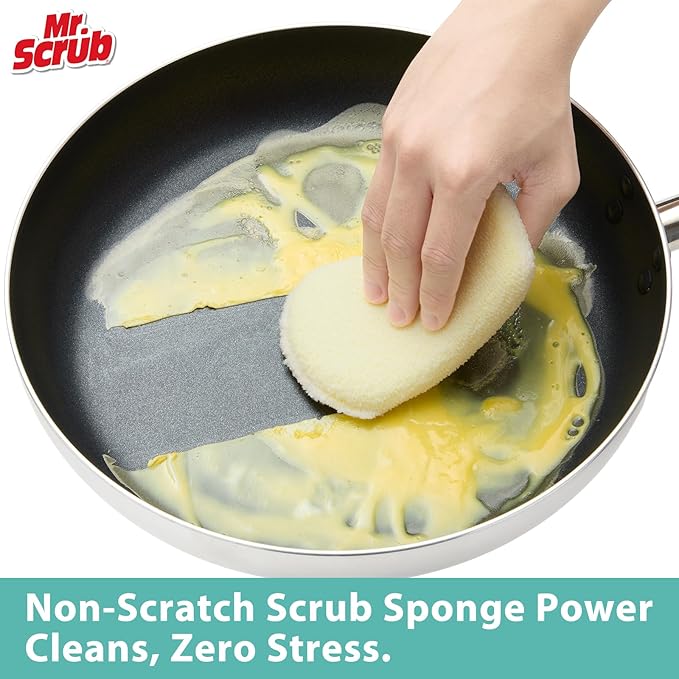 Sponges Kitchen Scrub Dish Sponge Scouring Pad, 12 Pack Cleaning Brush Scrubber Supplies for Soap, Dishwashing Dinnerware Sets Pan Pot Glass Dishwasher Sink Bathroom Towels Cloth Rags Holder