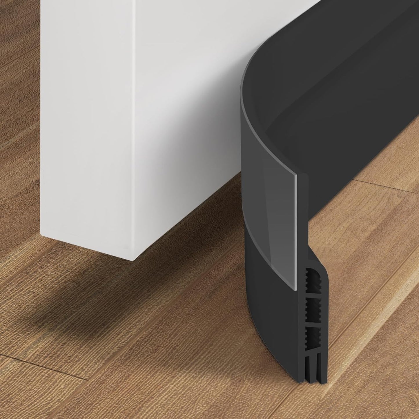 Holikme Door Draft Stopper Weather Stripping Door Seal - 38 inch, Black