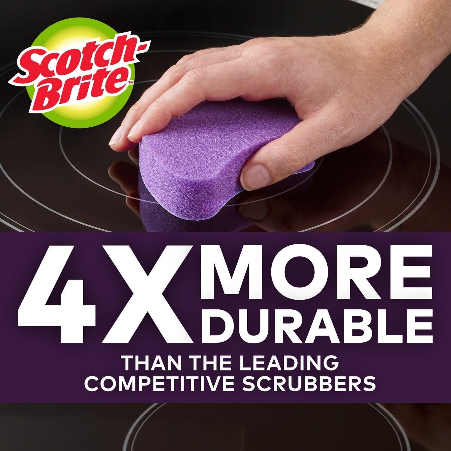 Scotch-Brite™ Glass Cooktop Pads , 4.1 in x 3.4 in x 1 in (104 cm x 86 m x 25), 6/2