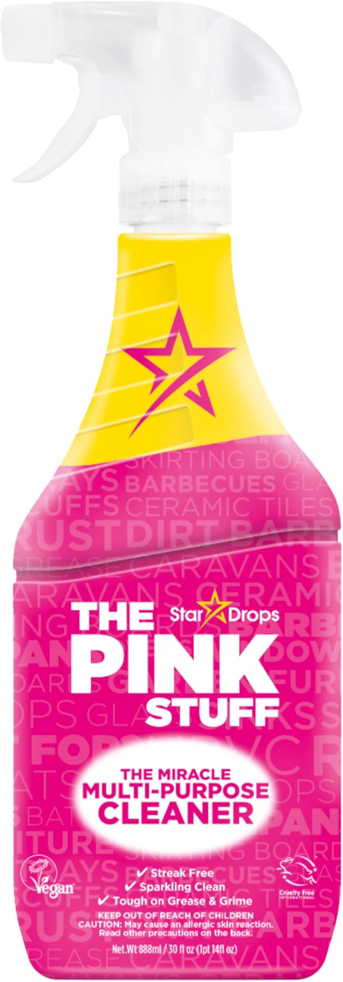 The Pink Stuff Miracle Multi-Purpose Cleaner Spray, 30 fl oz – Now 20% More! Powerful All-Purpose Cleaning Solution for Kitchens, Bathrooms, Floors & More – Cuts Through Grease & Grime with Ease