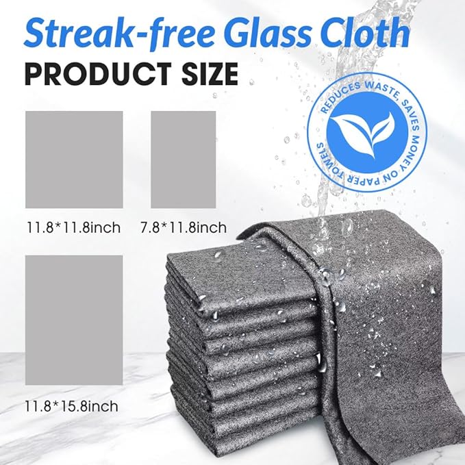 Multifunctional Magic Cloth, Reusable Thickened Magical Cleaning Cloth, Streak Free Magical Microfiber Cleaning Cloth, Suitable for Glass,Window, Kitchen, Cars (10PC)