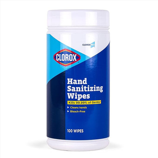 Clorox Pro Alcohol Free Hand Sanitizer Wipes with BZK - Gentle Hand Sanitizing Wipes for Hands in Bulk Canister - Disinfecting Sanitizer Solution for School Supplies & Office Use, 100 Count
