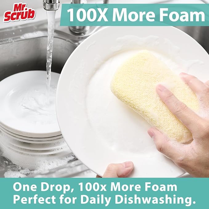Sponges Kitchen Scrub Dish Sponge Scouring Pad, 12 Pack Cleaning Brush Scrubber Supplies for Soap, Dishwashing Dinnerware Sets Pan Pot Glass Dishwasher Sink Bathroom Towels Cloth Rags Holder