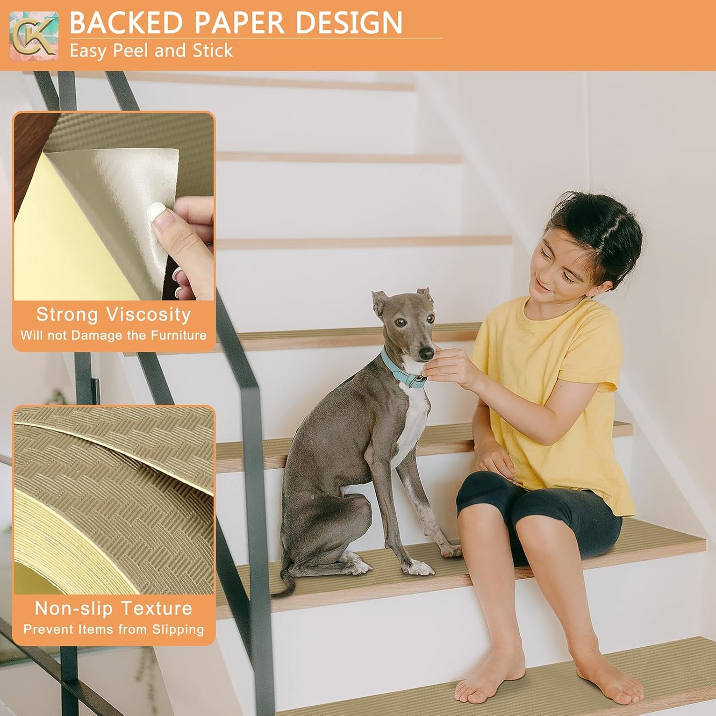Self-Adhesive Shelf Liner Kitchen Liner, Waterproof Backed Paper Easy Peel and Stick Contact Liner Without Residue for Decor Your Desk Surface, Kitchen Countertops (Dark Khaki, 11.8 x 59 inches)