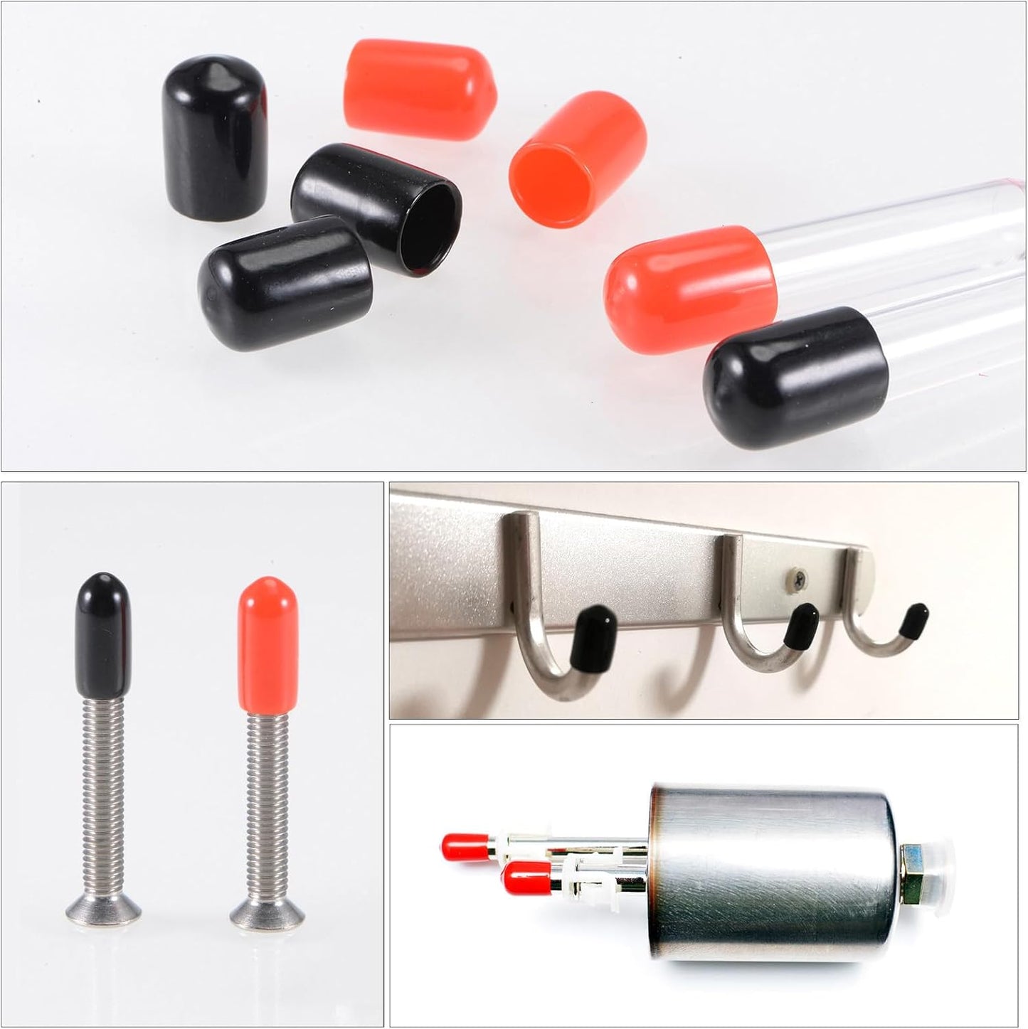 uxcell 20pcs Rubber End Caps 12mm(1/2") ID Vinyl PVC Round Tube Bolt Cap Cover Screw Thread Protectors Dark Grey