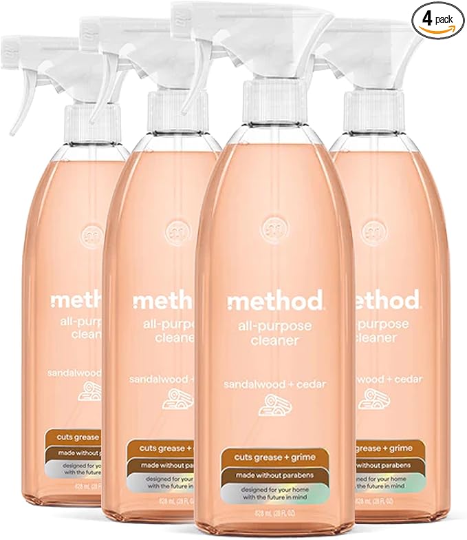 Method All-Purpose Cleaner, Sandalwood + Cedar, 28 fl oz, 4 pack