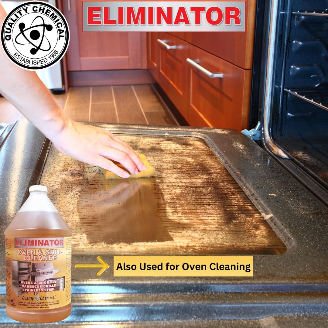 Quality Chemical Oven Cleaner & Grill Cleaner - Heavy-Duty/Fast Acting & Easy to Use/Degreaser/Heavy Duty Oven Cleaner/Best Oven Cleaner/Made in USA - 128 oz (Pack of 4)