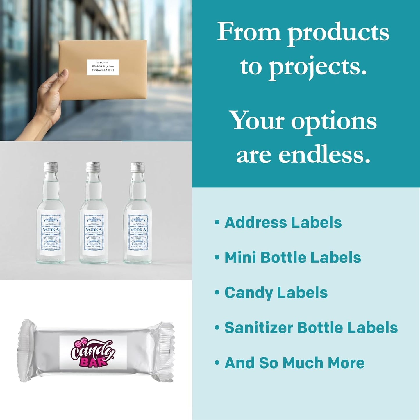 Premium Label Supply White Sticker Bottle Labels – 3" x 1.5" – Laser/Inkjet Compatible – (14 per Sheet), 25 Sheets – 350 Total Adhesive Labels