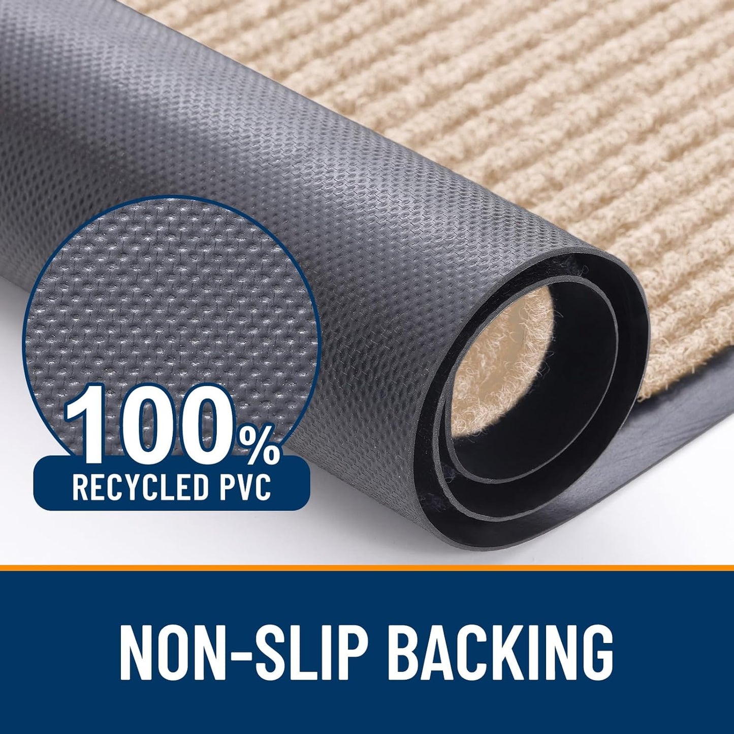 OLANLY Front Door Mat Indoor Outdoor Entrance, Waterproof Heavy Duty Doormat, Fade Resistant, Low Profile, Easy Clean Patio Porch Welcome Floor Mats for Entry, 40x32, Beige
