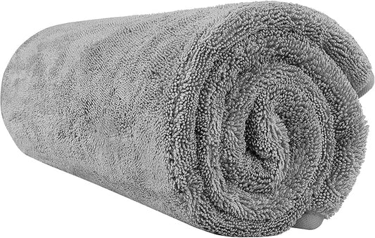 HOMEXCEL Professional Car Drying Towel (36"x 24") with Twisted-Loop Technology, 1200GSM for a Streak-Free Finish – Microfiber Towels for Cars, Trucks, SUVs, RVs and Motorcycles, Grey