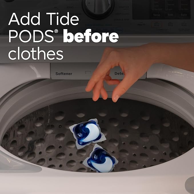 Tide PODS laundry detergent pacs, 3-in-1 Stain Remover, Odor Fighter, Color Protector, 42 Count, HE compatible, Spring Meadow Scent