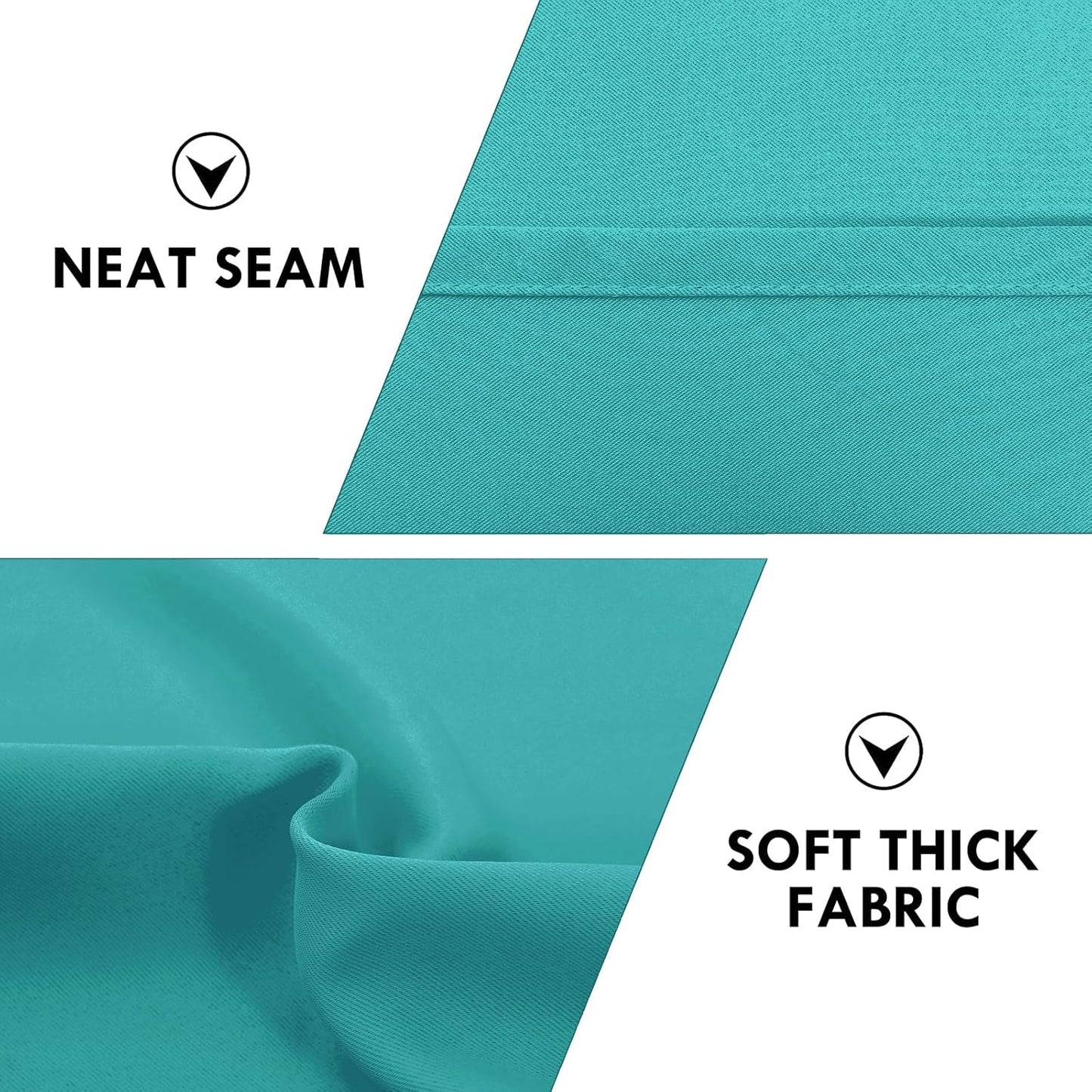 DWCN Blackout Curtains for Living Room Thermal Insulated, Energy Saving & Noise Reducing Bedroom Curtains, Peacock Blue, W 60x L 63 Inch, Set of 2 Rod Pocket Curtain Panels