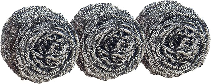 Scotch-Brite Stainless Steel Scrubbers, Scouring Pads for Cleaning Tough Baked-On Messes, Metal Scrubbers for Cleaning Dishes, 16 Scrub Pads