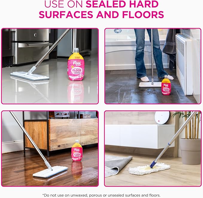 Stardrops - The Pink Stuff - The Miracle Floor Cleaner Spray - Squirt and Mop, (Pack of 4)