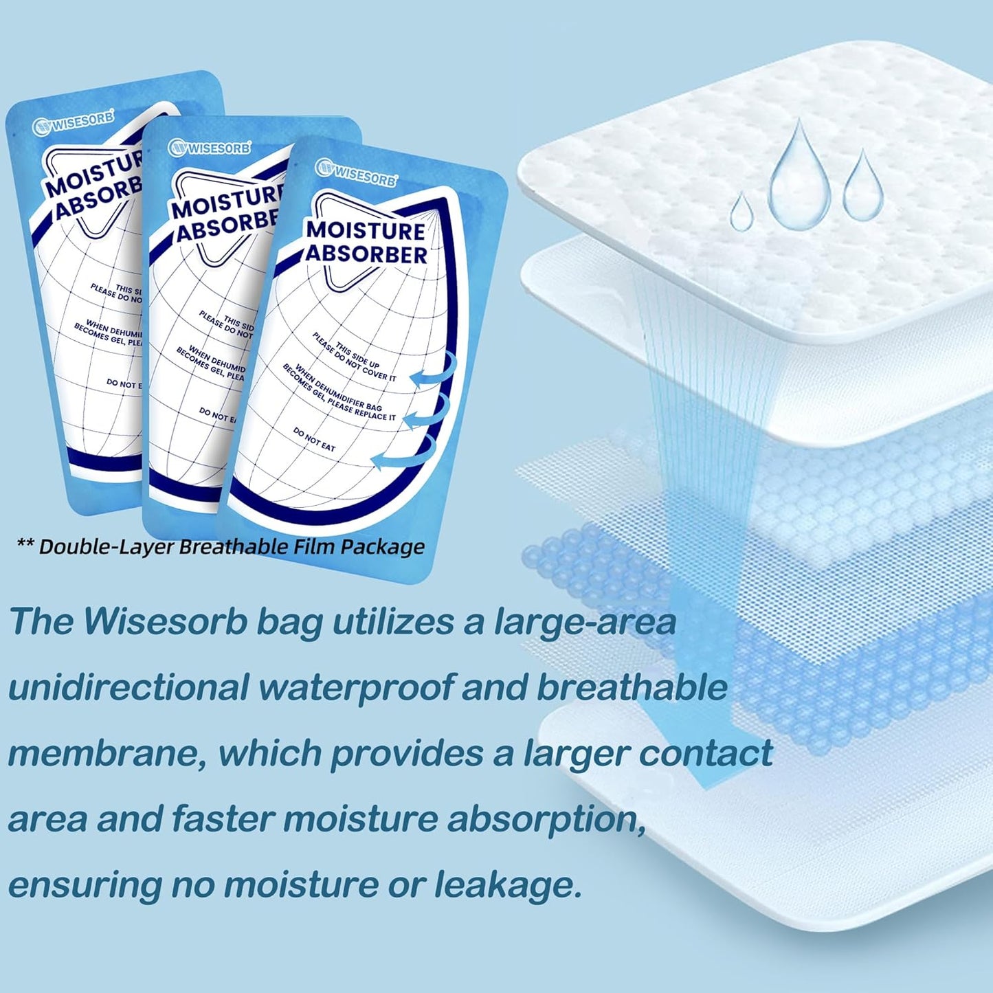 25 Gram 10 Packs Moisture Absorbers Packs, Leakproof Desiccant Dehumidifier Bags for Bathrooms, Basements, Rvs, Humidity Absorbers Packets for Closet