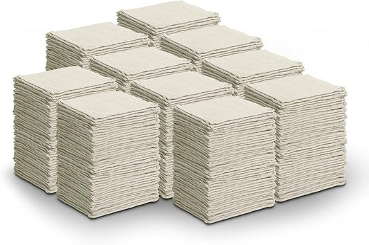 Cotton Shop Towel – Multipurpose Cleaning Cloths (14" x 12" - Pack of 500 - White) Reusable Shop Rags for Automobiles, Industrial, Restaurants, Garage, and Homes