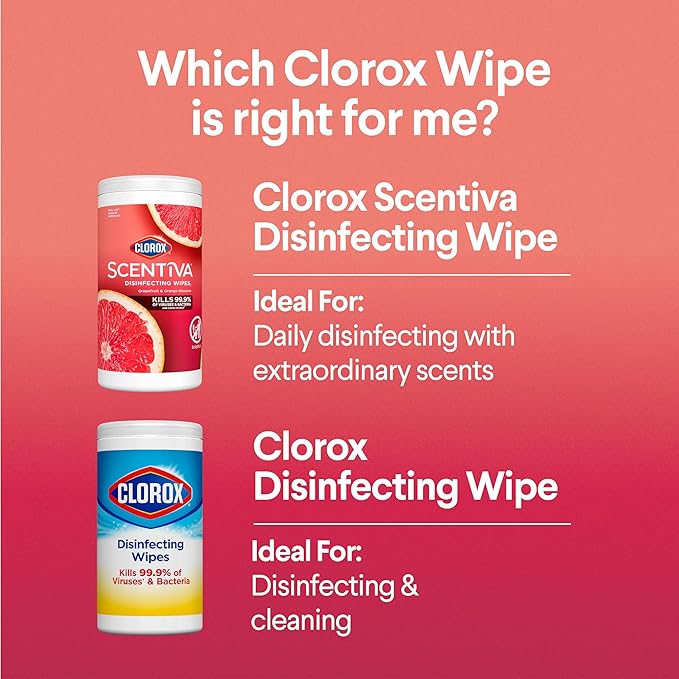 Clorox Scentiva Disinfecting Wipes, Grapefruit and Orange Blossom, 75 Count Each (Pack May vary) (Pack of 3)