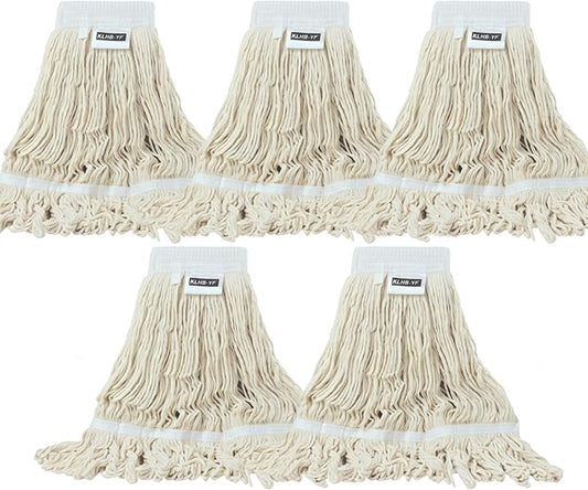 Mop Head Replacement,Commercial Mop Heads,Cotton Washable Industrial Mop Head,6 Inch Heavy Duty Mop Heads,Wet Industrial Cleaning Mop Head for Home,Industrial and Commercial Use Clean（White）