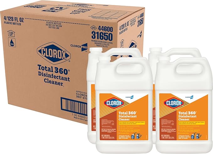 CloroxPro Total 360 Disinfectant Cleaner, Industrial Cleaning and Disinfecting Spray, 128 Ounces Each (4 Pack) - 31650