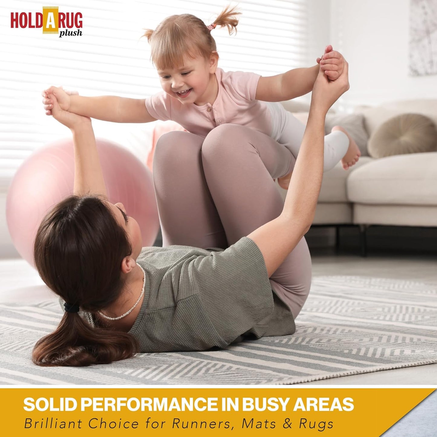 Hold-a-Rug Plush 4' Round Nonskid, Nonslip Rug Pad, Reversible Gripper, ¼ Thick, Safe for All Floors and Carpet, Keep Area Rugs Secure