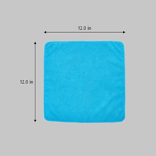 Rubbermaid Commercial Products HYGEN r-40 Recycled Microfiber Cloths, 12"" X 12"" Blue, 24-Pack, Durable, Lint-Free, Wet-Dry Cleaning for Home, Applianes, Cars, Custodial Spaces, Housekeeping, Glass
