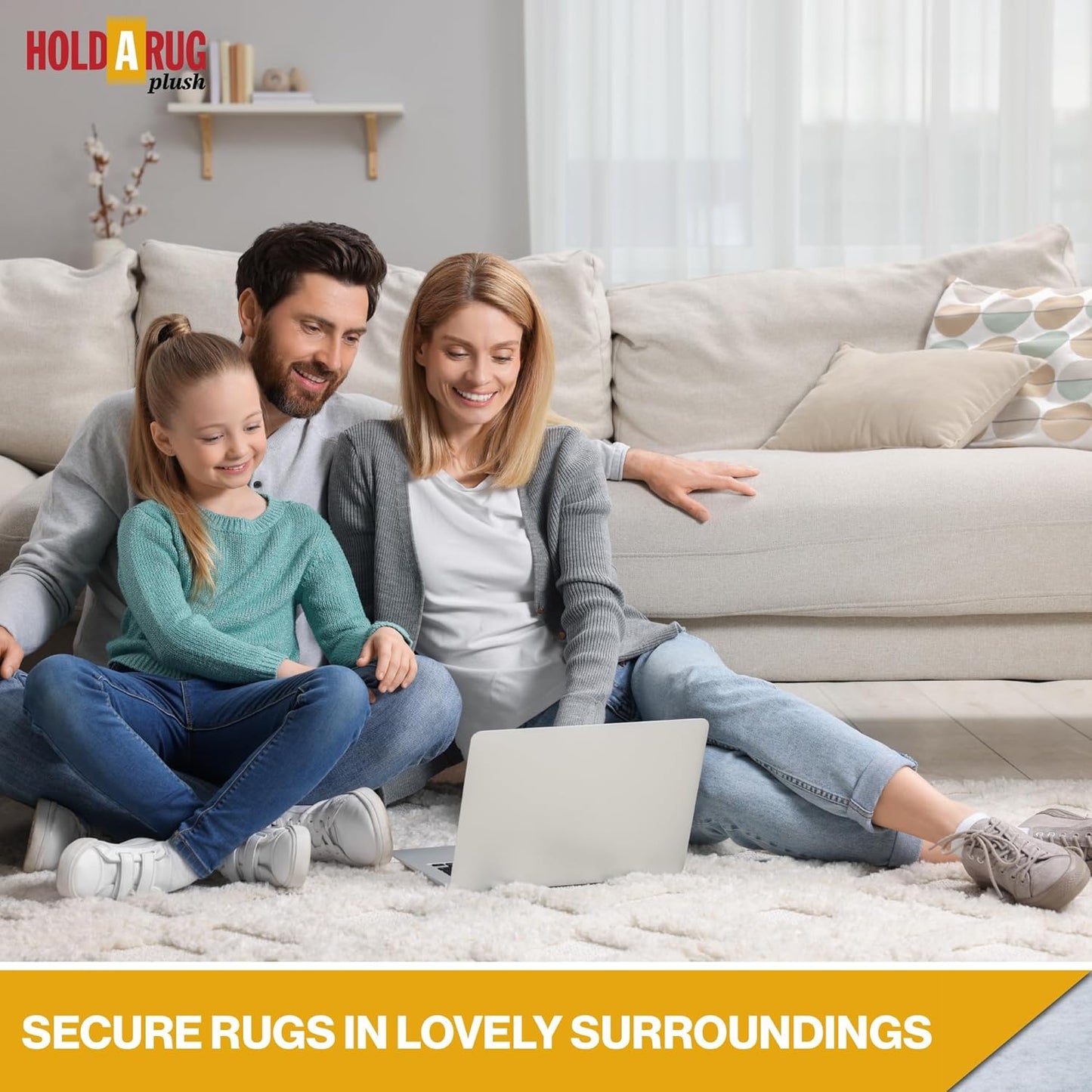 Hold-a-Rug Plush 2'6 x 14' Nonskid, Nonslip Rug Pad, Reversible Gripper, ¼ Thick, Safe for All Floors and Carpet, Keep Area Rugs Secure