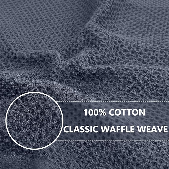 Homaxy 100% Cotton Waffle Weave Kitchen Towels, 3-Pack Ultra Soft Absorbent Dish Towels, Quick Drying Cleaning Towels, 13 x 28 Inches, Mixed Color