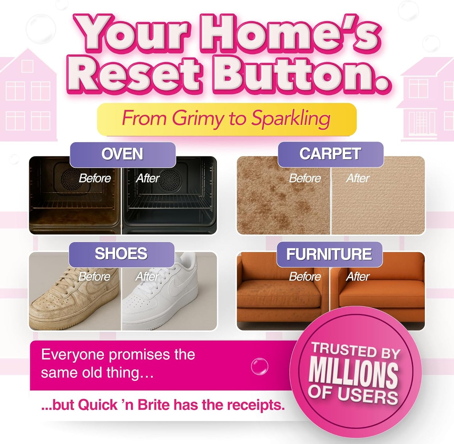 Quick 'n Brite All Purpose Cleaning Paste – Miracle Cleaner for Tough Stains | Eco-Friendly, Non-Toxic, Pet-Safe | Multi-Surface Stain Remover | Made in USA, 32oz (Pack of 2)