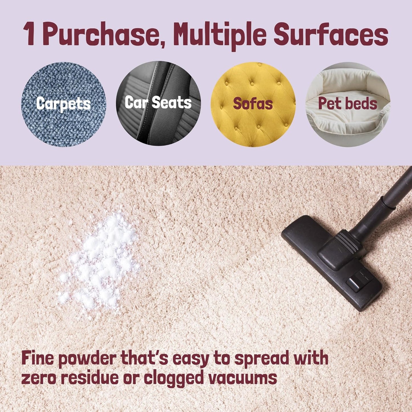 Sunny & Honey Carpet Freshener Powder - 20 Oz Pack, Wildberry Scent - Carpet Deodorizer Powder & Odor Eliminator for Upholstery, Furniture & Rugs, Kid & Pet Safe