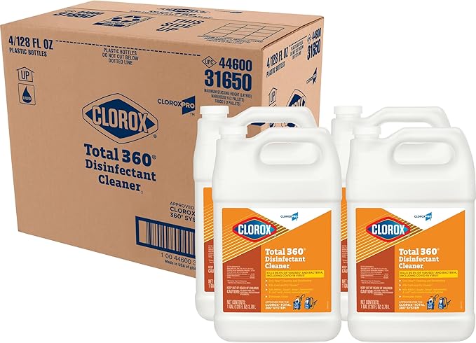 CloroxPro Total 360 Disinfectant Cleaner, Industrial Cleaning and Disinfecting Spray, 128 Ounces Each (4 Pack) - 31650