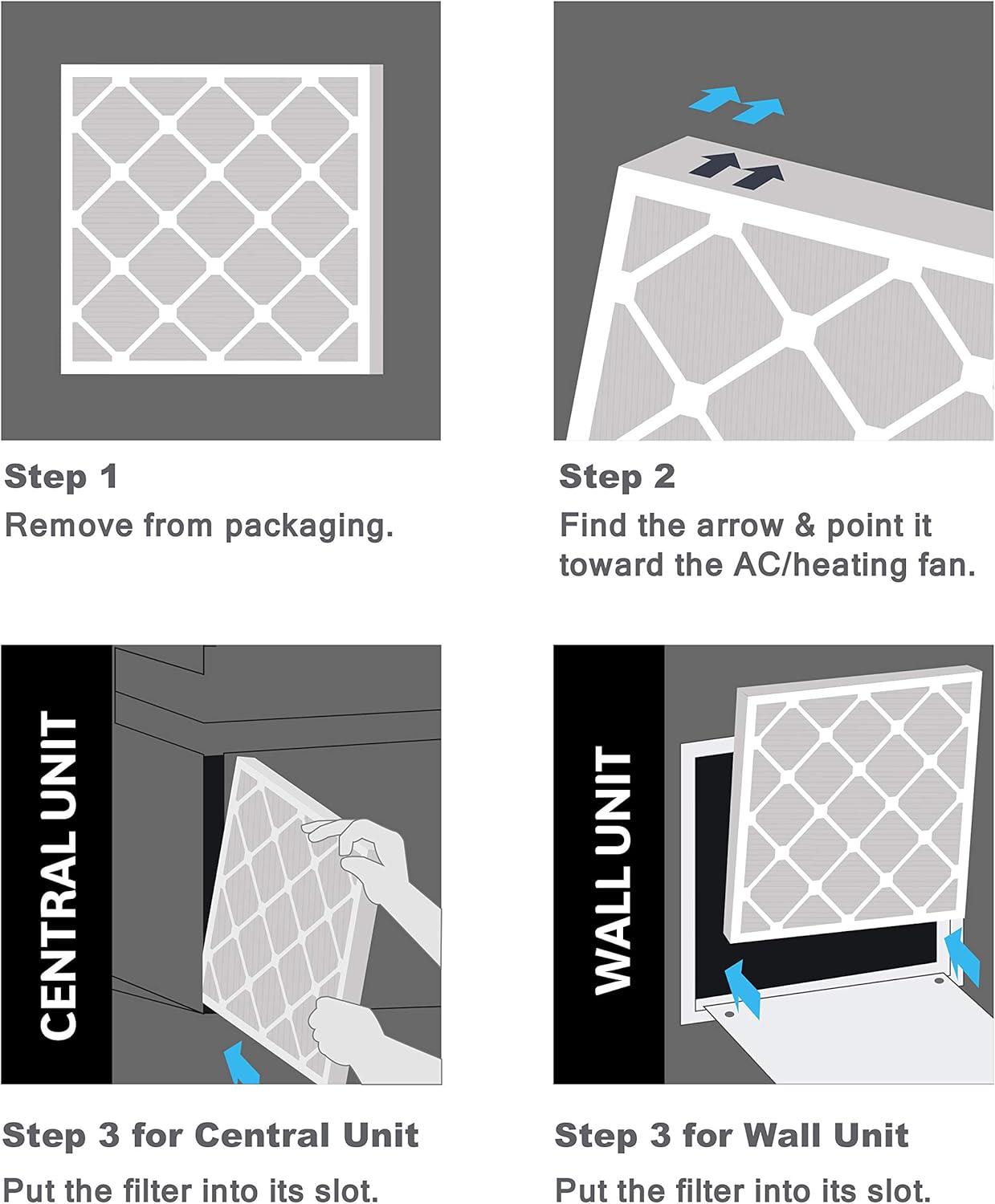 Aerostar 21 1/4x23 1/4x1 MERV 11, Pleated Air Filter, 21 1/4 x 23 1/4 x 1, Box of 6, Made in the USA